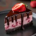 Chocolate Strawberry Mousse Cake Slice Recipe