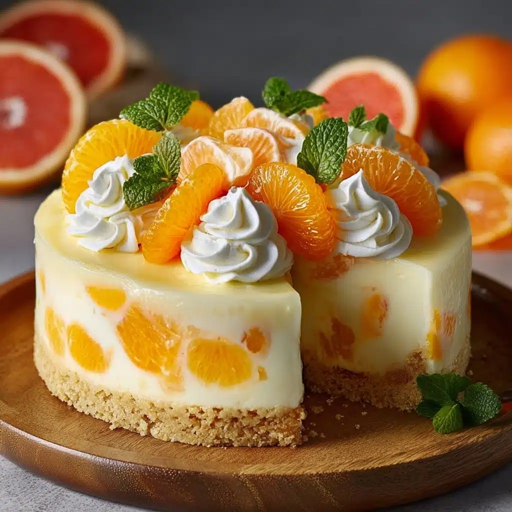 No-Bake Orange Pineapple Swirl Cheesecake Recipe - Recipe Image