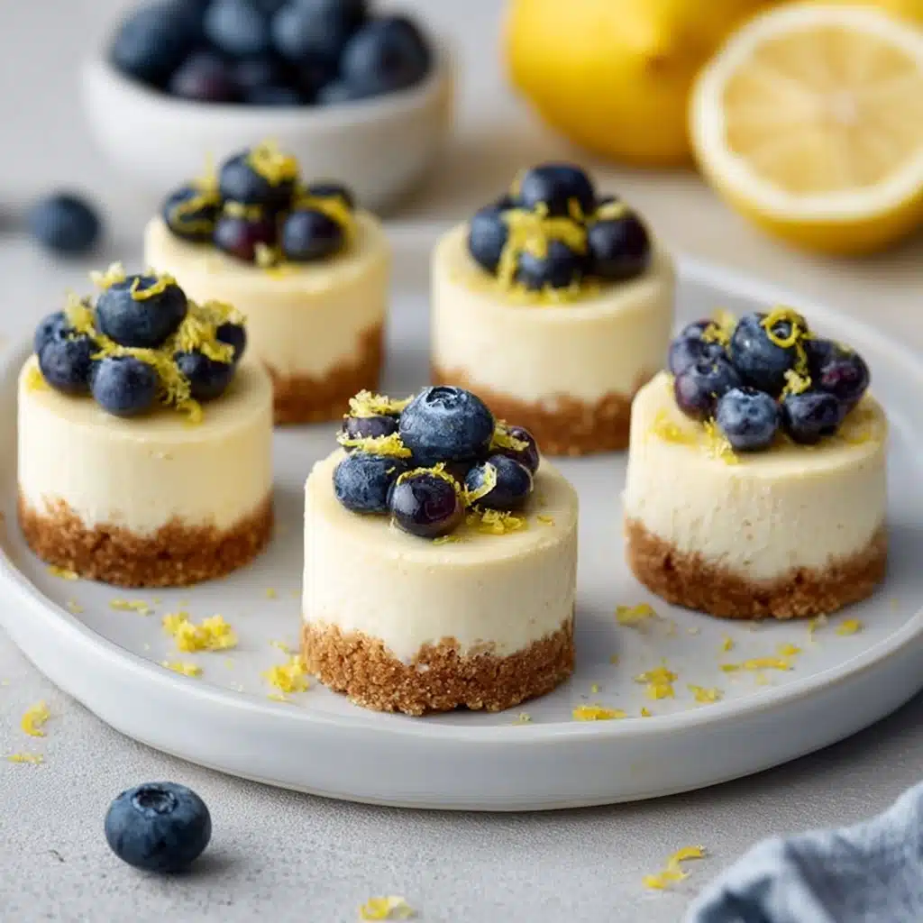 Zesty Blueberry Lemon Mini Cheesecakes Recipe