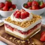 No-Bake Strawberry Cheesecake Lasagna Recipe