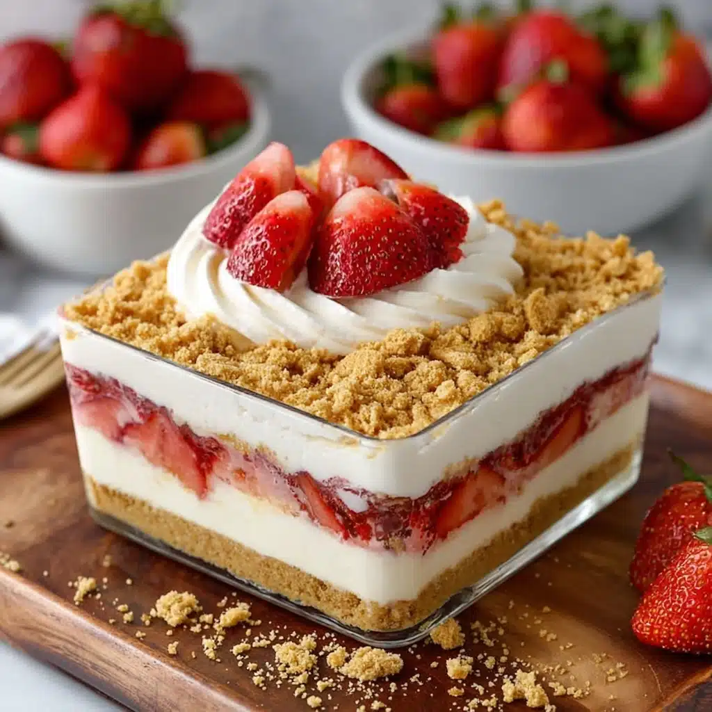 No-Bake Strawberry Cheesecake Lasagna Recipe
