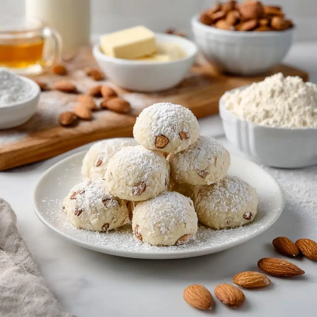 Traditional Greek Butter Almond Kourabiedes Recipe