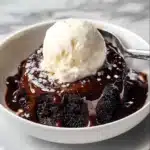 Luscious Chocolate Pudding Cake with Ice Cream Recipe