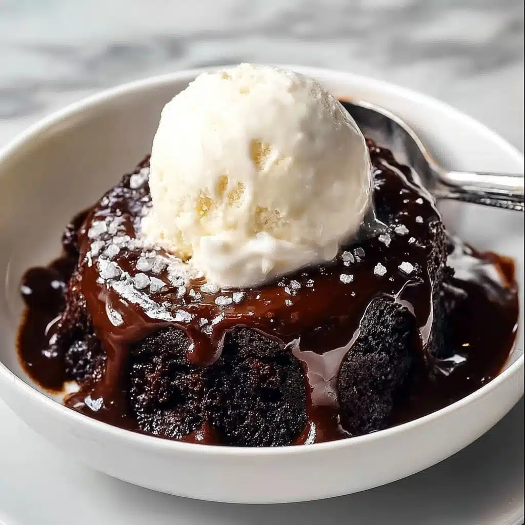 Luscious Chocolate Pudding Cake with Ice Cream Recipe