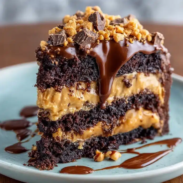 Heavenly Chocolate Peanut Butter Ooey Gooey Cake Recipe