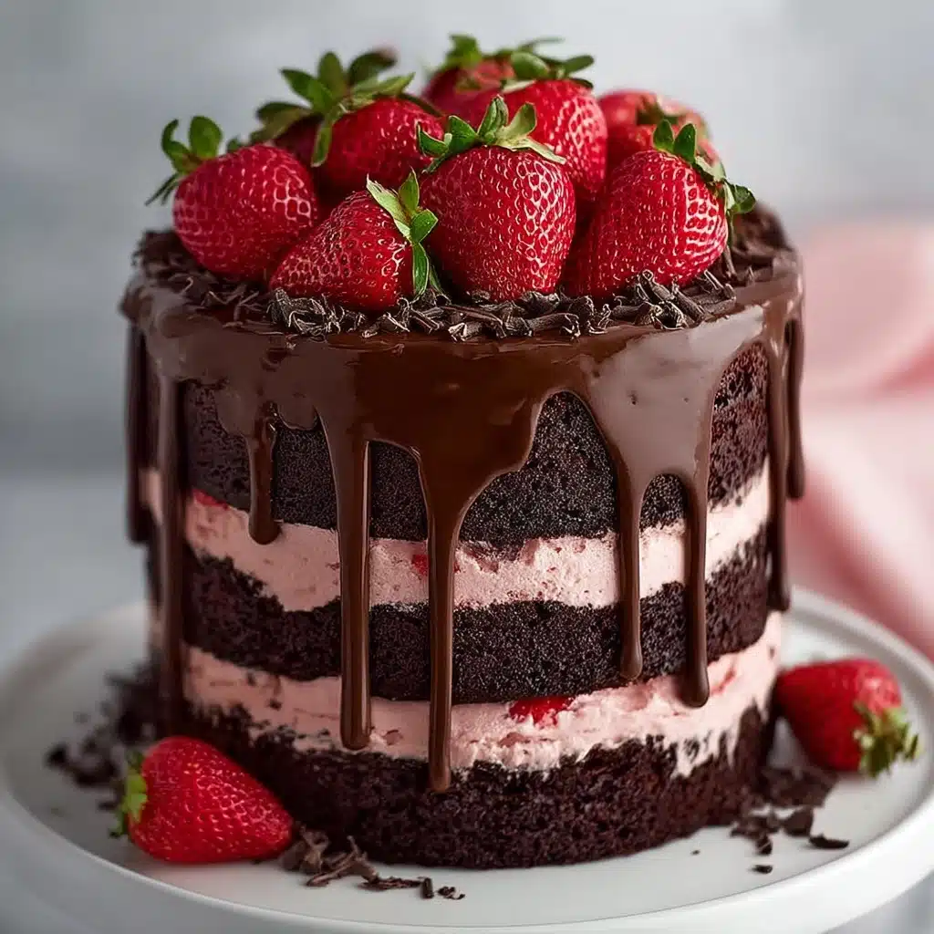 Decadent Chocolate Covered Strawberry Cake Recipe - Recipe Image