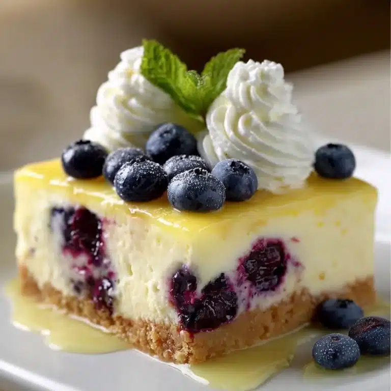 No-Bake Lemon Blueberry Cream Cake Recipe