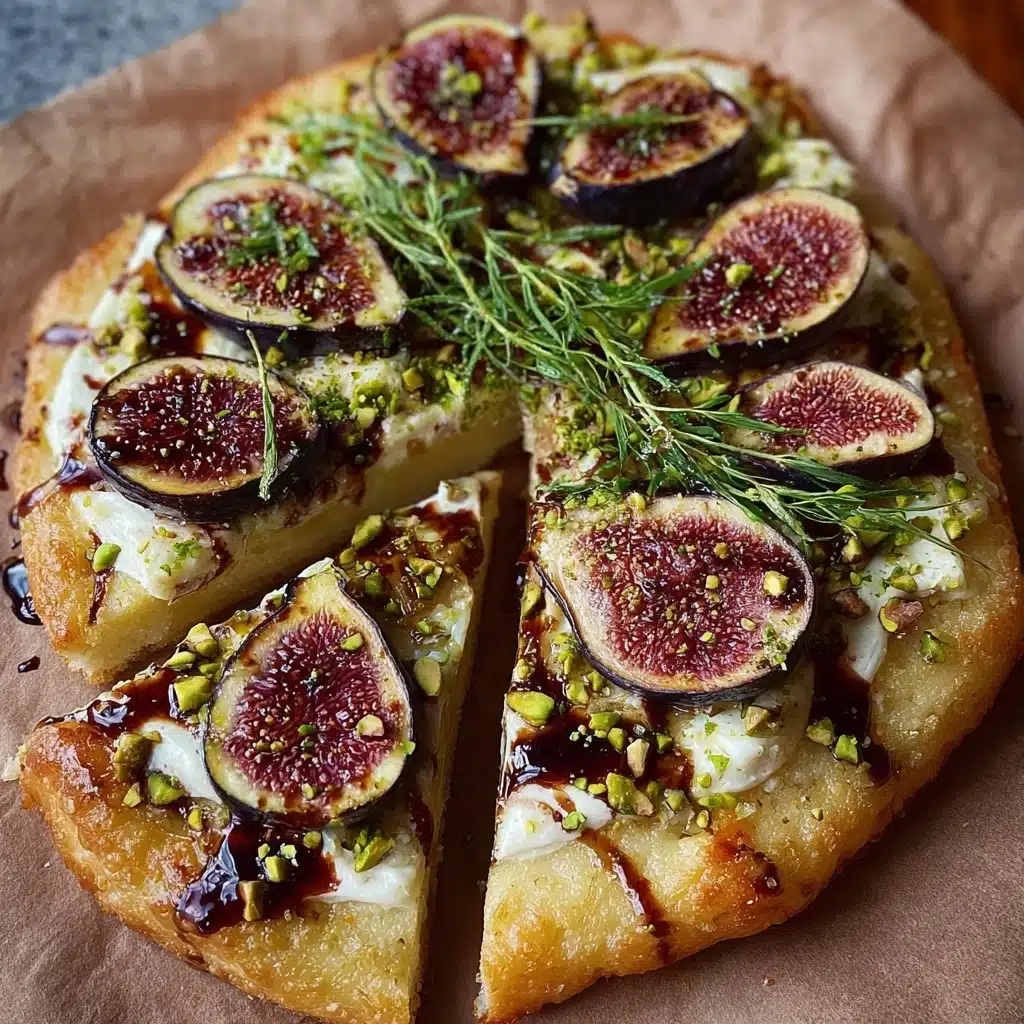 Brie & Fig Flatbread with Pistachio Crust Recipe - Recipe Image