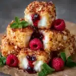 Almond-Crusted Brie Bites with Raspberry Honey Glaze Recipe