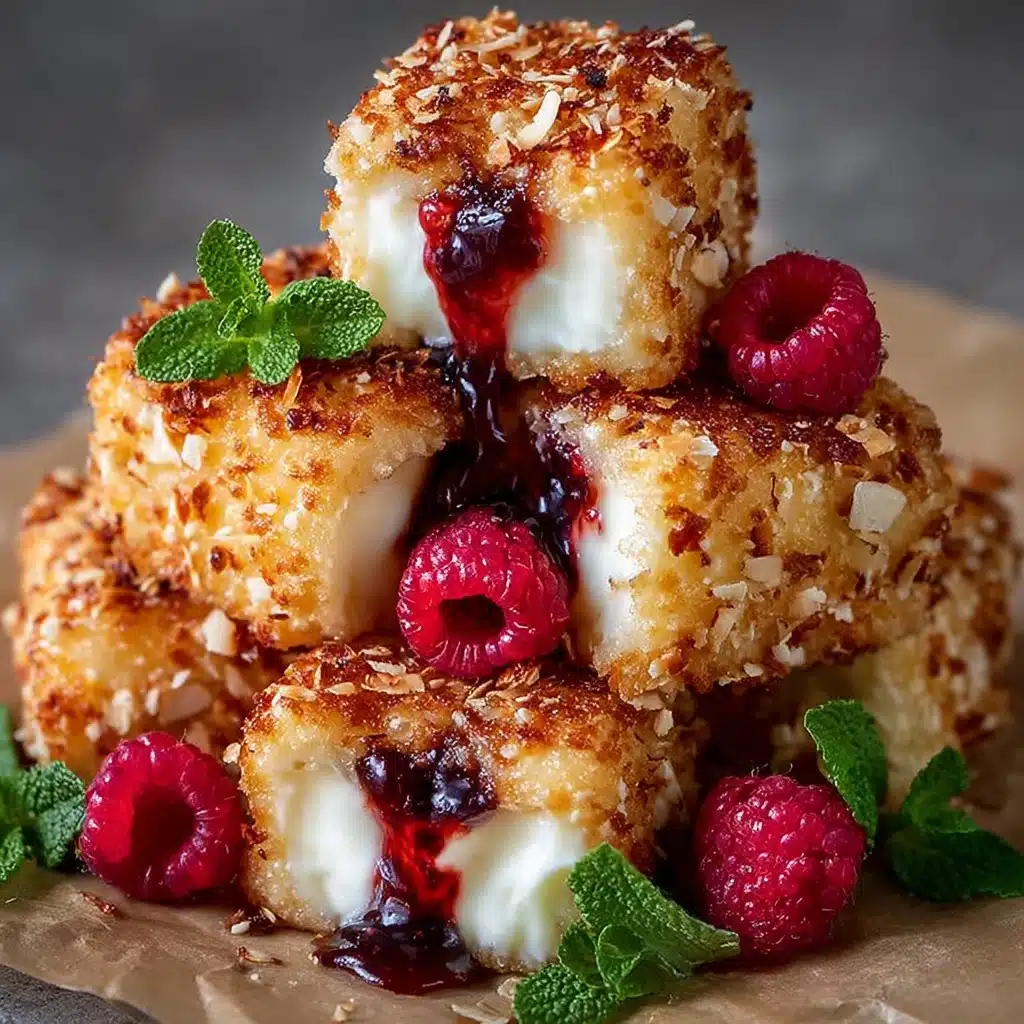 Almond-Crusted Brie Bites with Raspberry Honey Glaze Recipe - Recipe Image