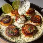 Sizzling Scallops with Zesty Lime Cilantro Sauce Recipe