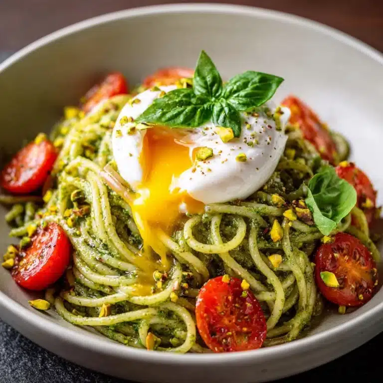 Pistachio Pesto Pasta with Burrata & Cherry Tomatoes Recipe