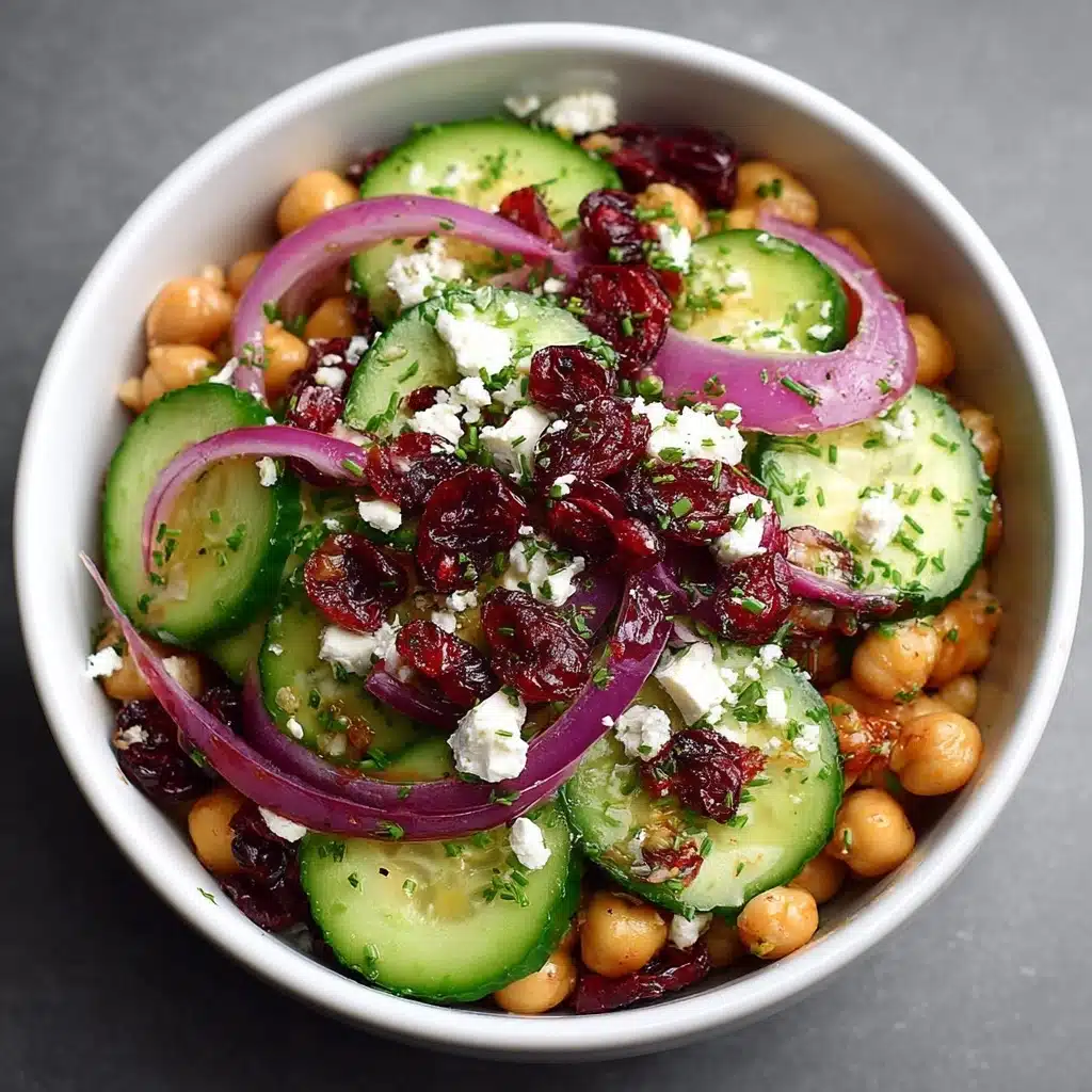 Feta and Cranberry Chickpeas with Lemon Vinaigrette Recipe