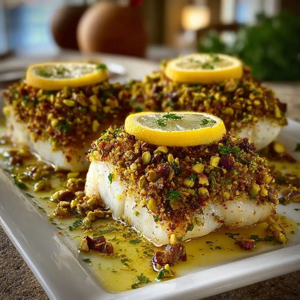 Lemon Garlic Chicken with Pistachio Herb Crust Recipe - Recipe Image