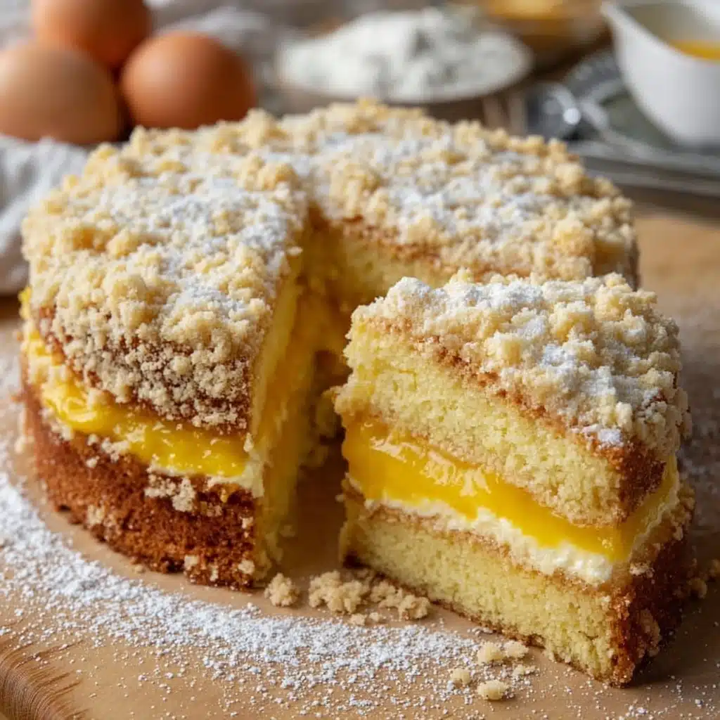 Golden Butter Cheese Crumble Cake Recipe - Recipe Image