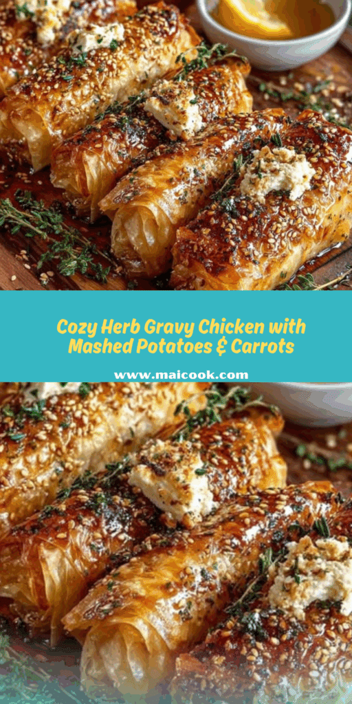 Herb Gravy Chicken with Mashed Potatoes & Glazed Carrots Recipe