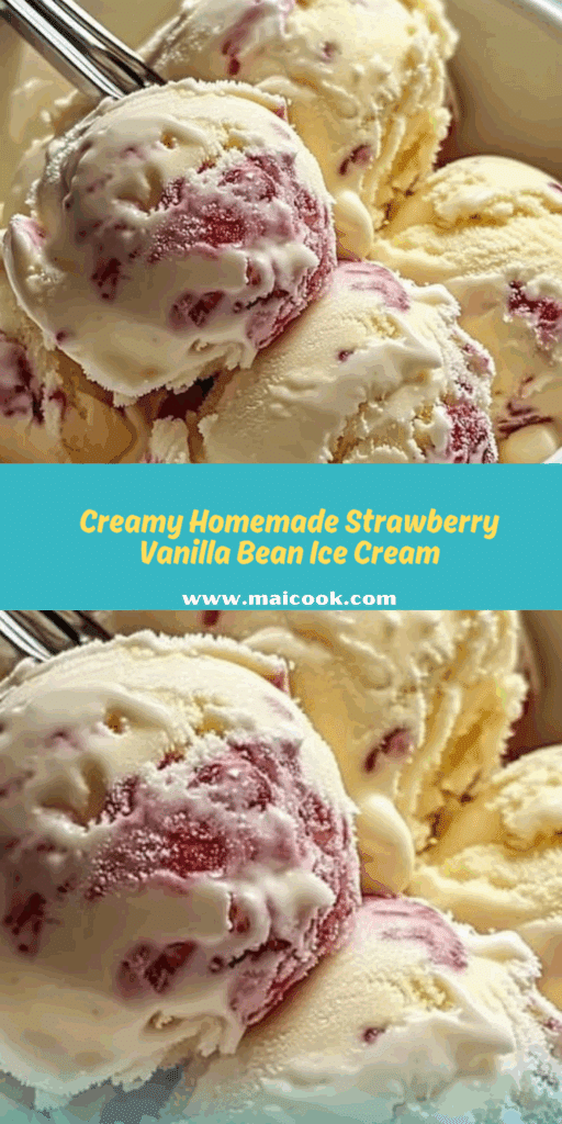 Homemade Strawberry Vanilla Bean Ice Cream Recipe