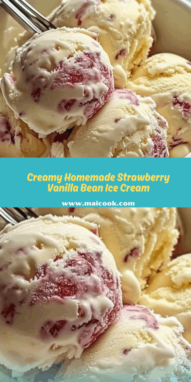 Homemade Strawberry Vanilla Bean Ice Cream Recipe