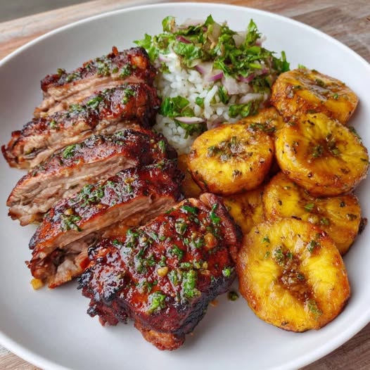 Jamaican Jerk Pork with Plantains Recipe - Recipe Image