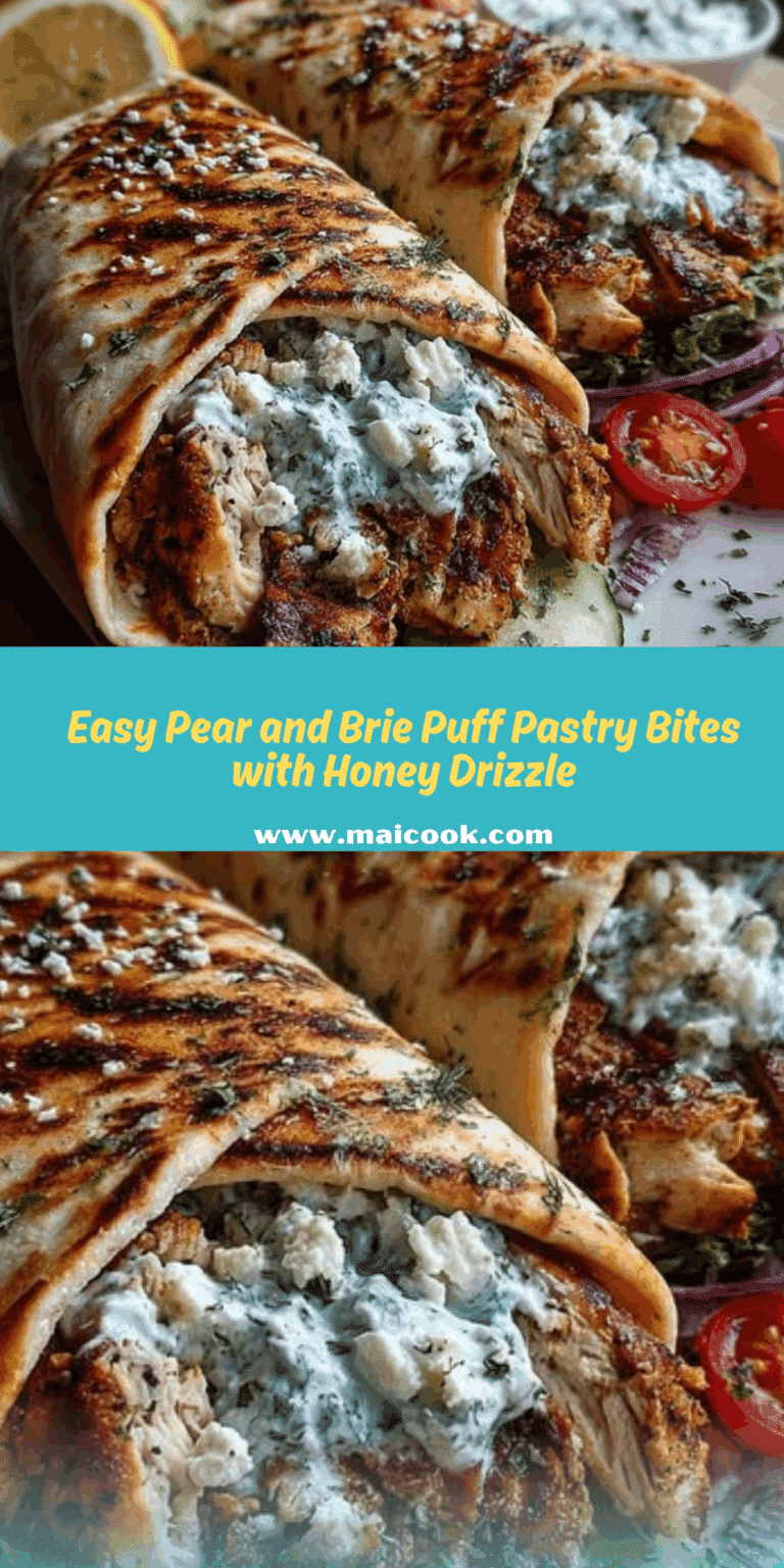 Pear and Brie Puff Pastry Bites with Honey Drizzle Recipe