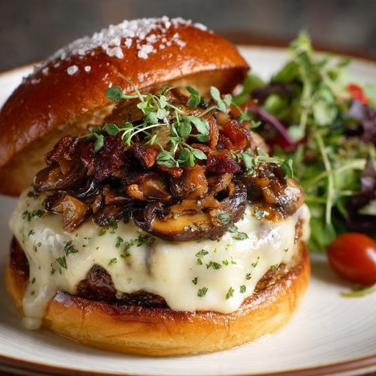 Mushroom Swiss Burger Recipe