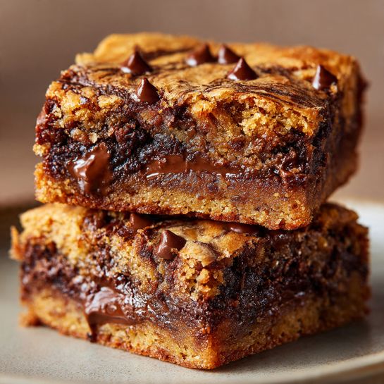 Homemade Christmas Gooey Chocolate Chip Cookie Bars recipe