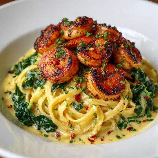 Lobster Alfredo with Spinach Recipe - Recipe Image