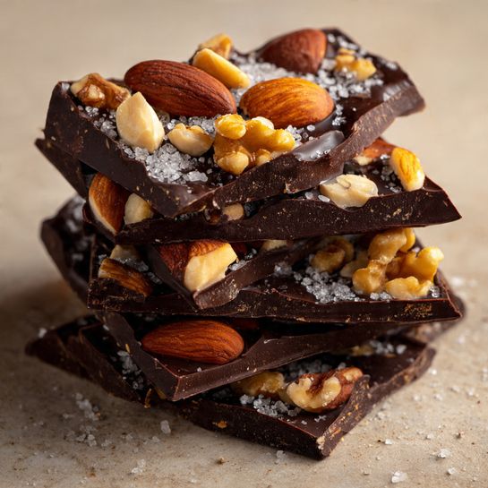 Dark Chocolate Bark with Double Nuts Recipe