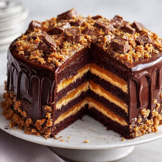 Chocolate Caramel Toffee Crunch Cake Recipe
