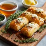 Crispy Baked Feta Rolls with Garlic Honey Recipe
