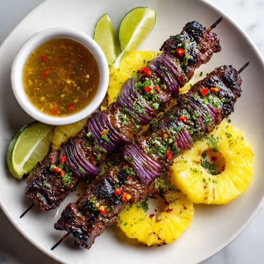 Spicy Pineapple and Jerk Chicken Skewers Recipe
