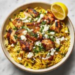 Greek Lemon Chicken Orzo with Feta Crumble Recipe