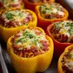 Pizza-Stuffed Bell Peppers – Low-Carb Pizza Perfection! Recipe