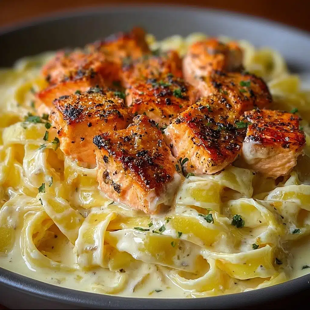 Cajun Lobster, Crab, and Salmon Alfredo Recipe - Recipe Image