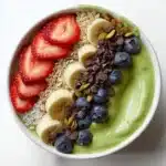 Green Smoothie Bowl with Fruits & Granola Recipe