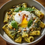 Lemon Pesto Rigatoni with Burrata & Roasted Pine Nuts Recipe