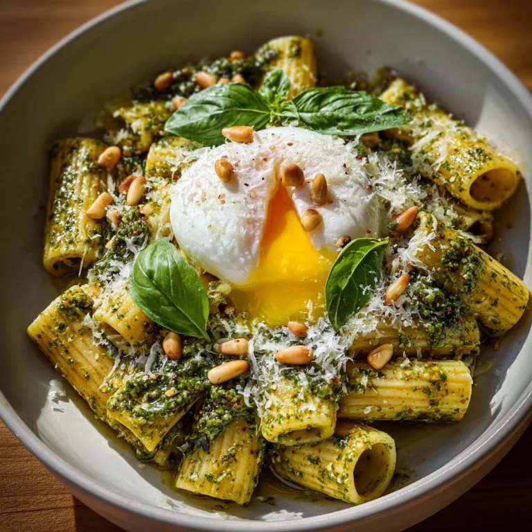Lemon Pesto Rigatoni with Burrata & Roasted Pine Nuts Recipe