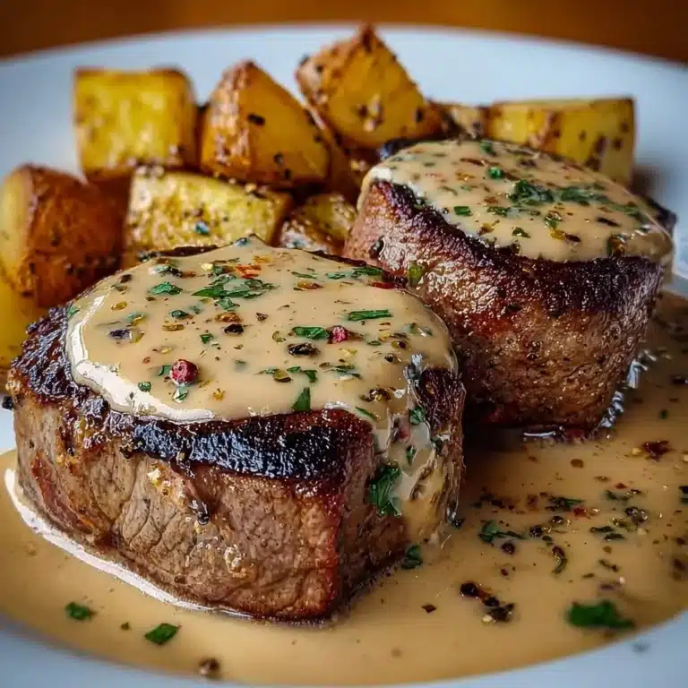 Peppercorn Steak with Creamy Sauce Recipe