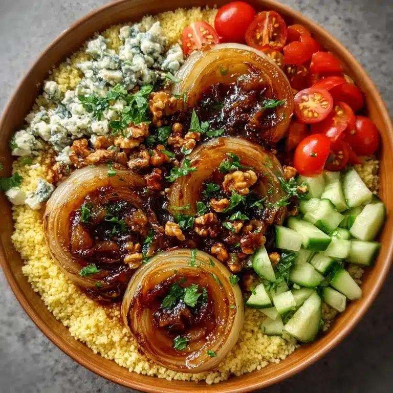 Caramelized Shallot & Herbed Goat Cheese Couscous Salad Recipe