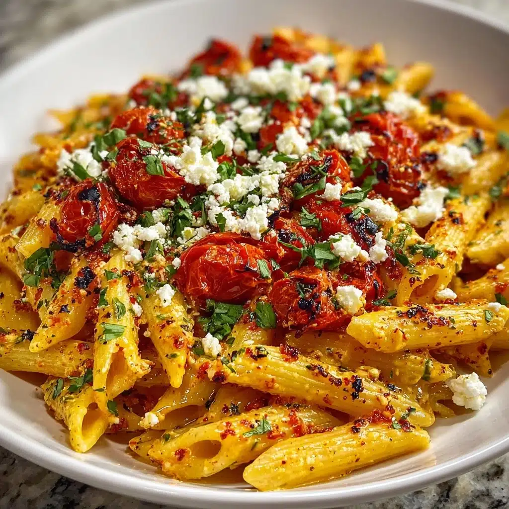 Creamy Roasted Red Pepper Pasta with Feta Recipe - Recipe Image