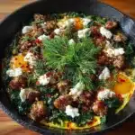 Ground Beef and Spinach Skillet with Feta Recipe