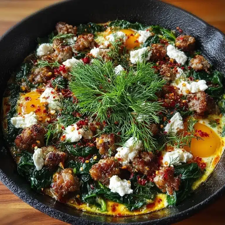 Ground Beef and Spinach Skillet with Feta Recipe