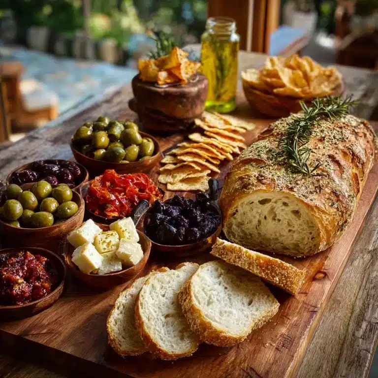 Rustic Mediterranean Bread and Olive Board Recipe