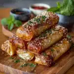 Crispy Baked Halloumi Rolls with Hot Chili Orange Honey Recipe