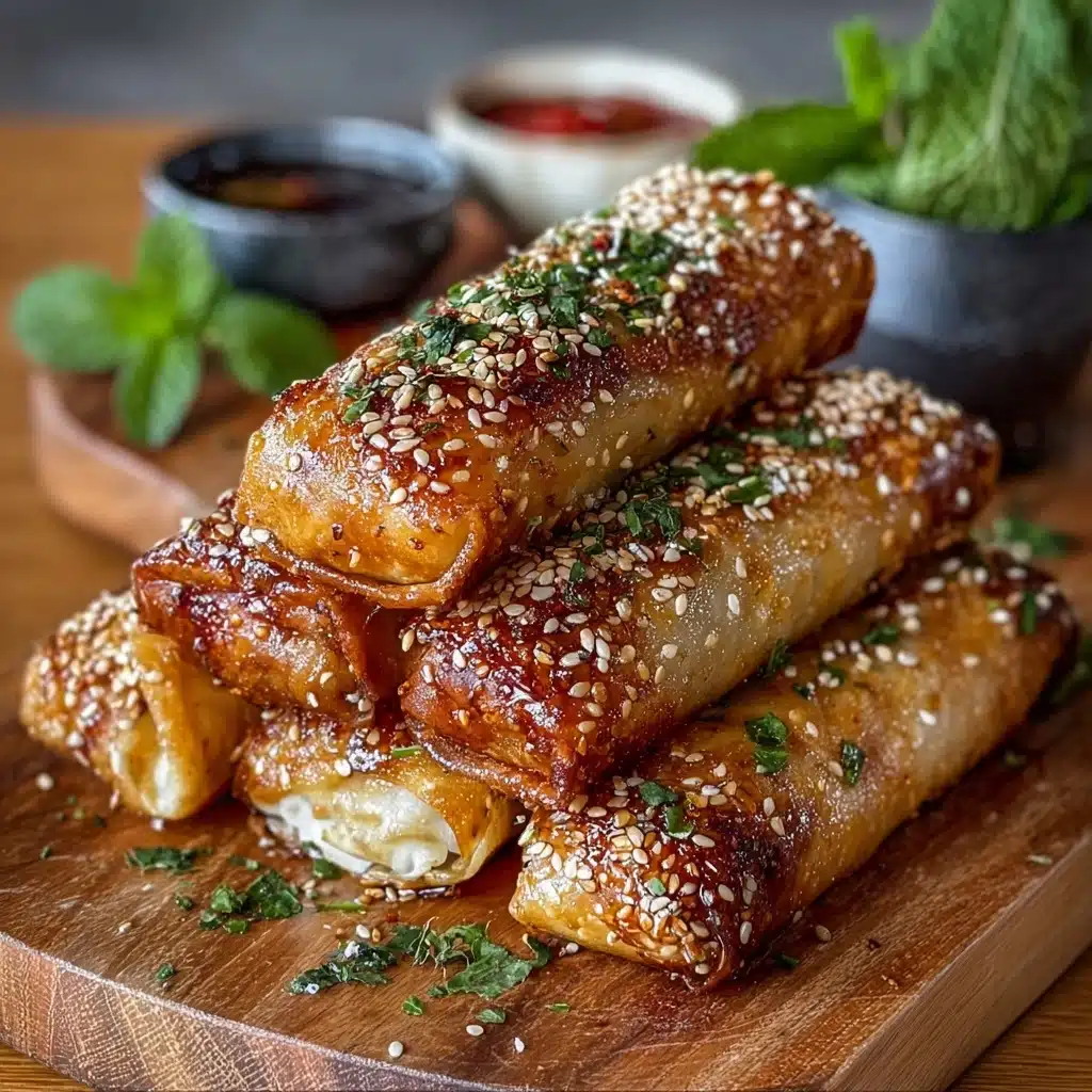 Crispy Baked Halloumi Rolls with Hot Chili Orange Honey Recipe - Recipe Image