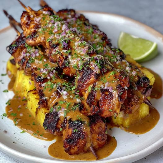 Spicy Pineapple and Jerk Chicken Skewers Recipe - Recipe Image
