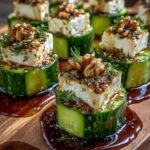 Greek Feta & Cucumber Bites with Hot Honey Drizzle Recipe