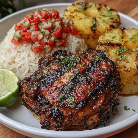 Caribbean Jerk Chicken with Pineapple Salsa Recipe - Recipe Image