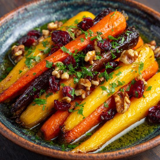 Honey Roasted Carrots with Dried Cherries & Walnuts Recipe
