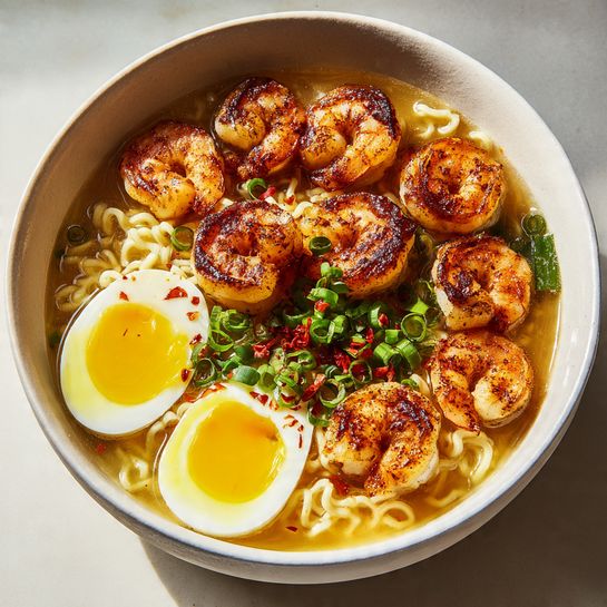 Shrimp Ramen with Soft-Boiled Egg Recipe